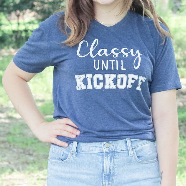 Classy Until Kick Off - Navy and White