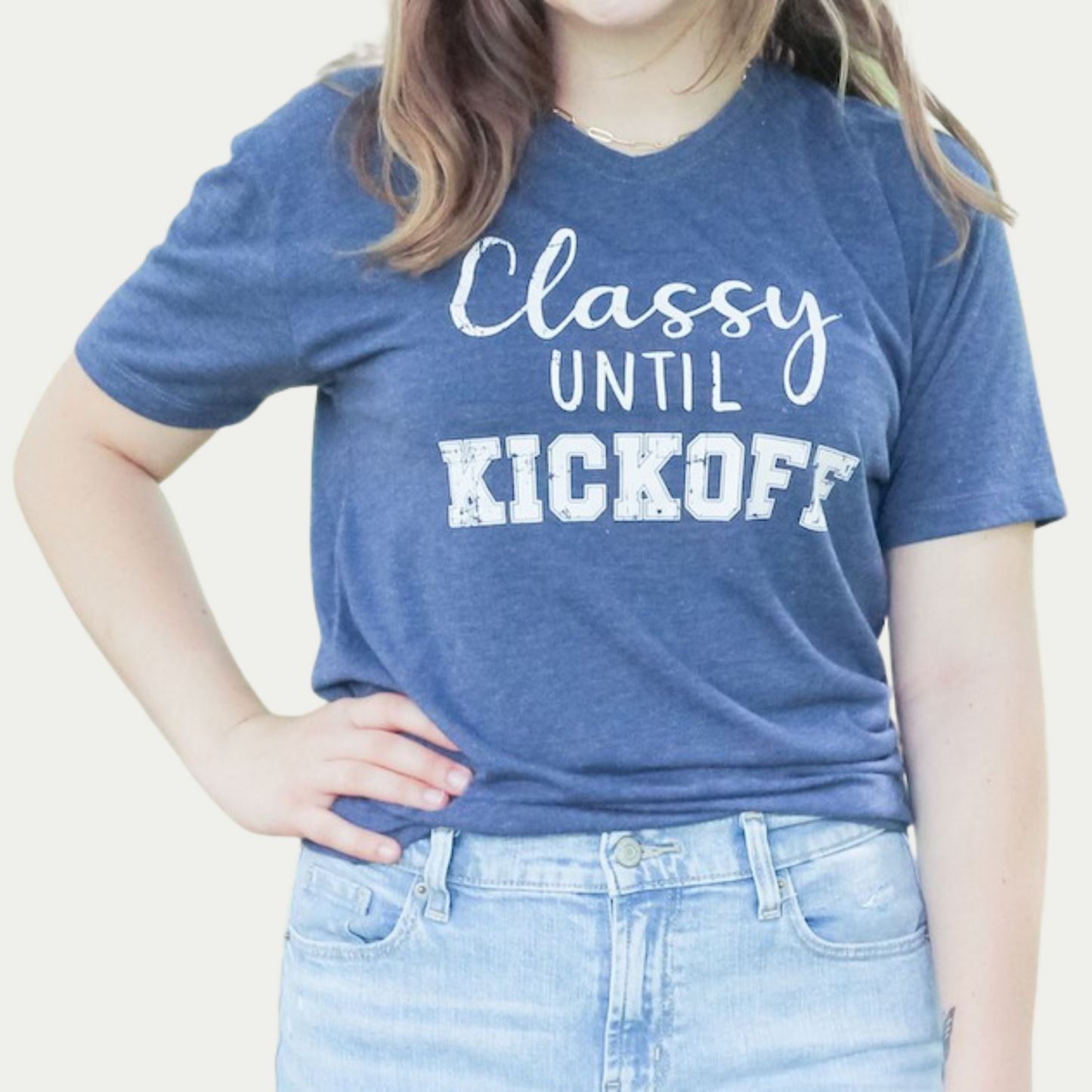 Classy Until Kick Off - Navy and White
