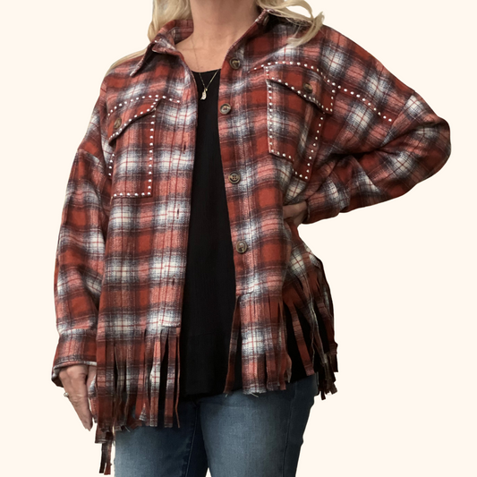 Fringe-tastic Flannel Jacket