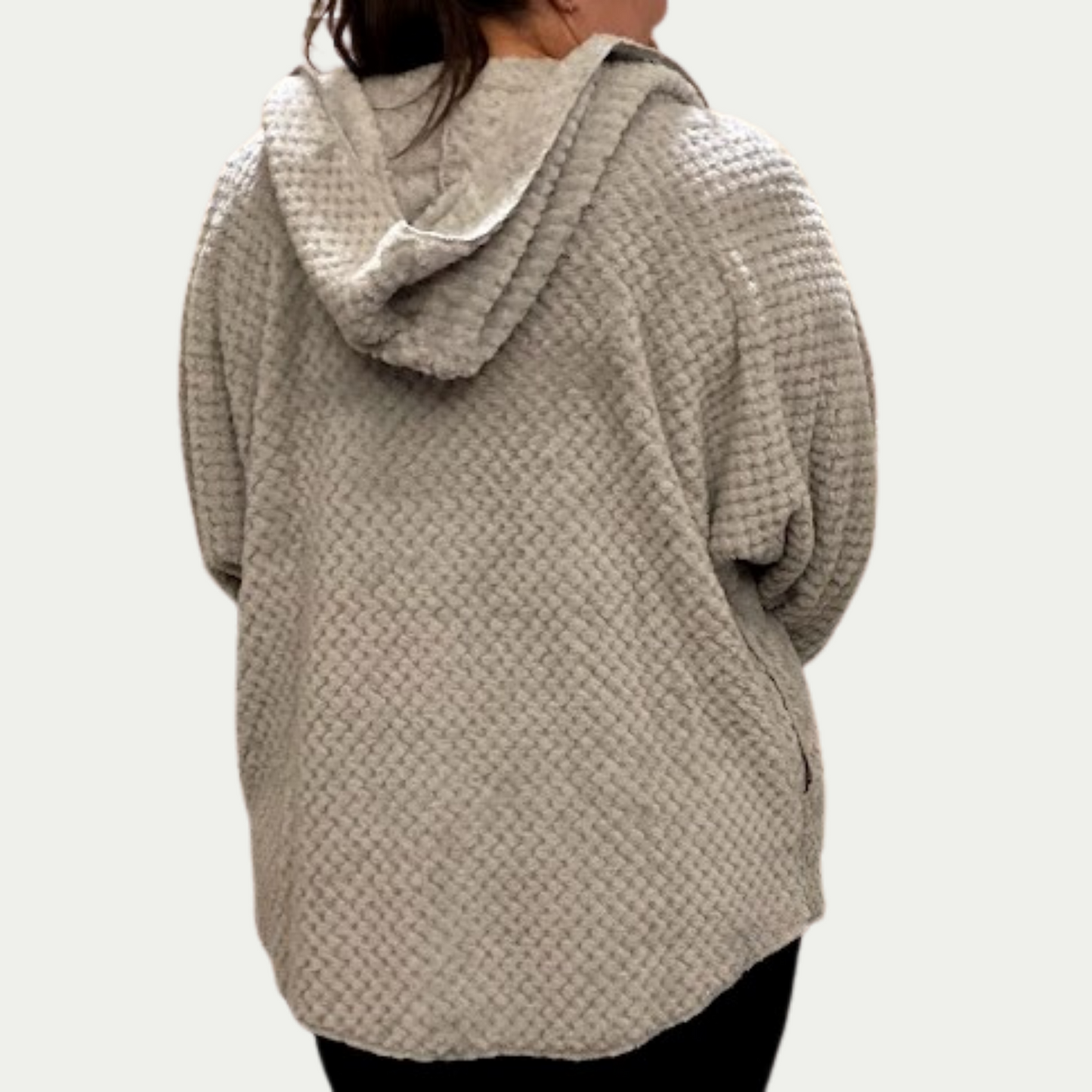 Grey Soft Hooded Cardigan