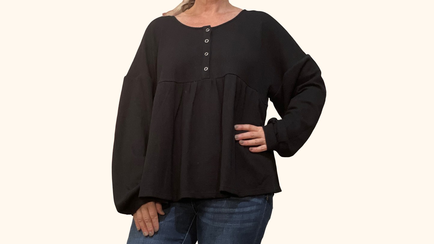 Waffle You Want It - Baby Doll Henley