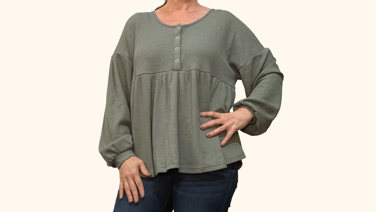 Waffle You Want It - Baby Doll Henley