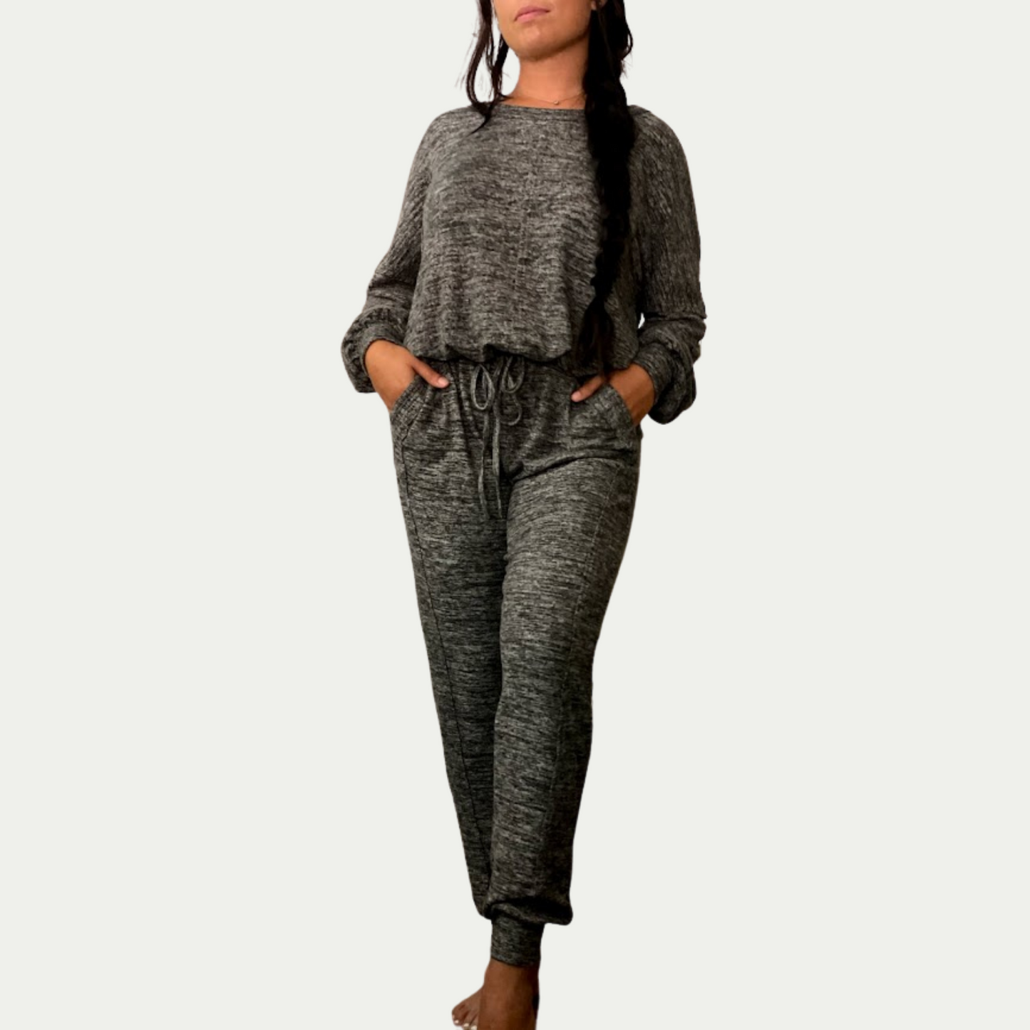 Soft Grey Jogger Lounge Set