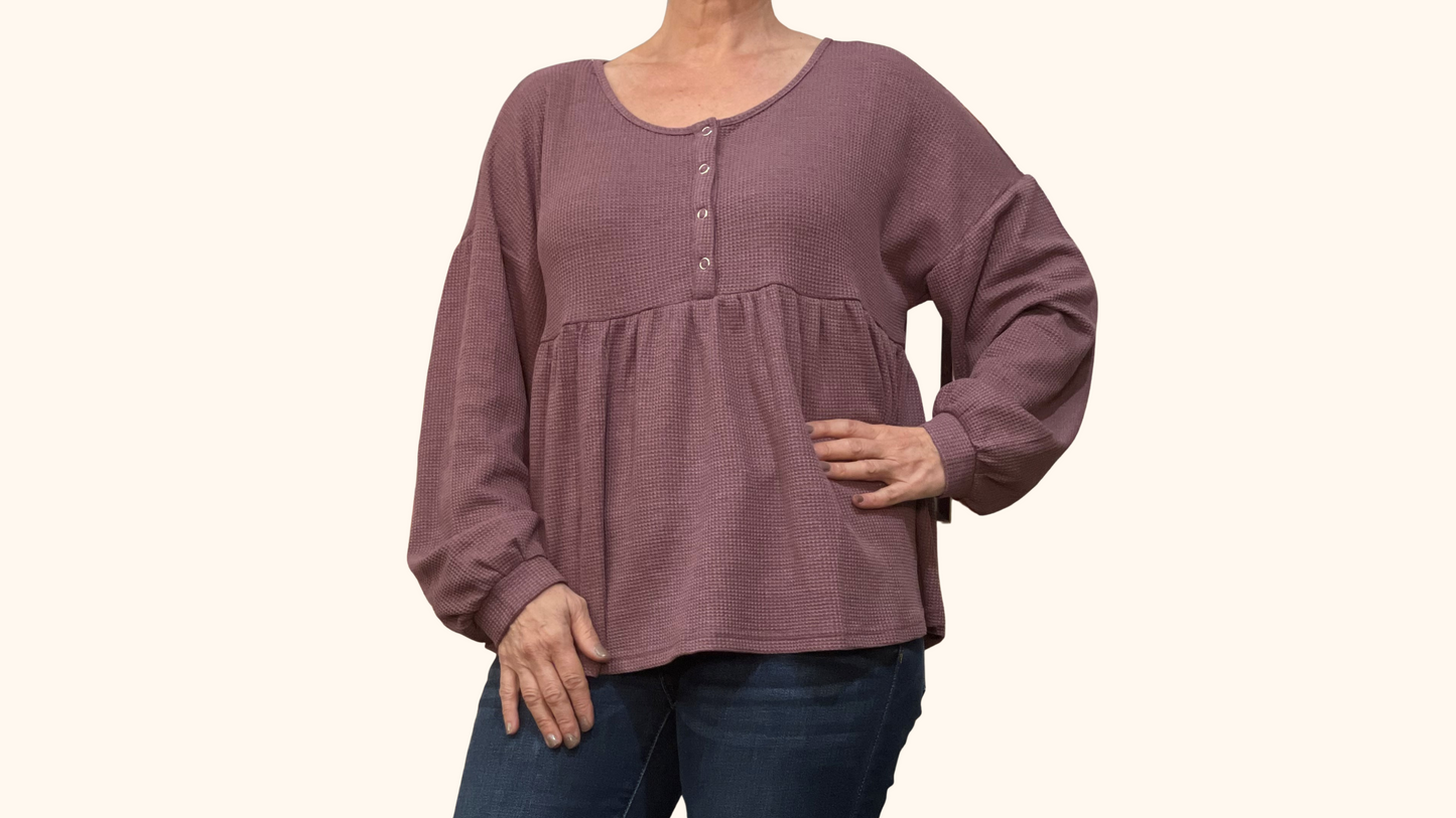 Waffle You Want It - Baby Doll Henley