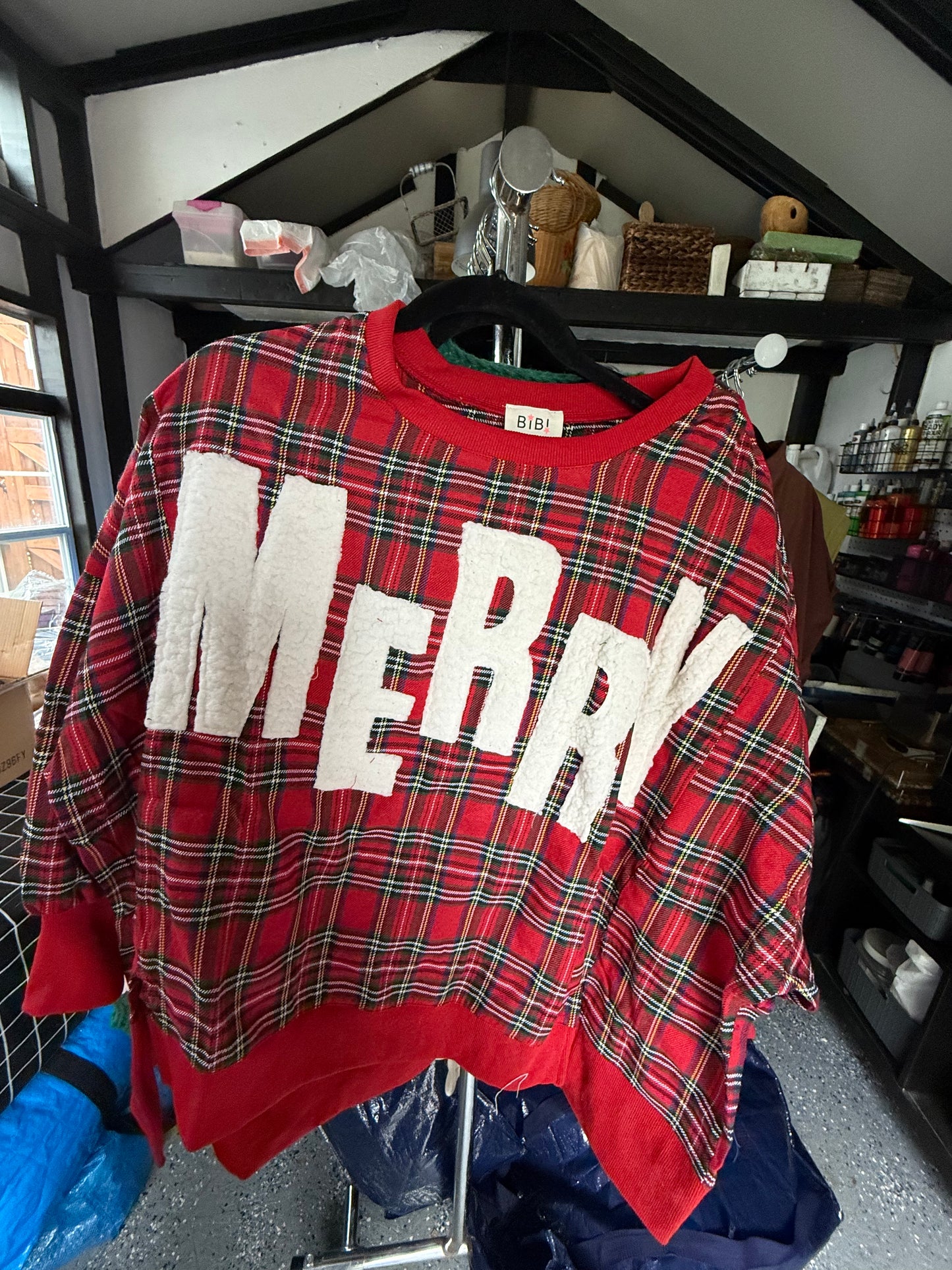 Merry-ment - Plaid Sweatshirt