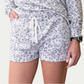Grey Fleece shorts with leopard print