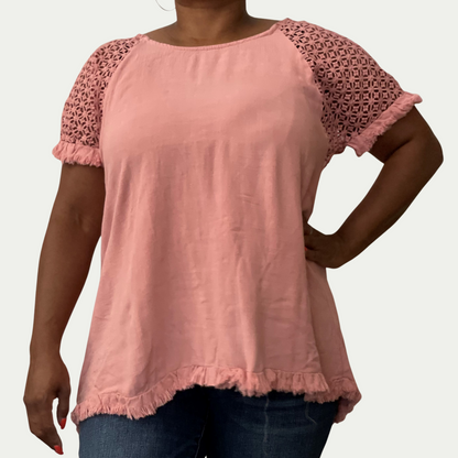 Linen and Lace Top