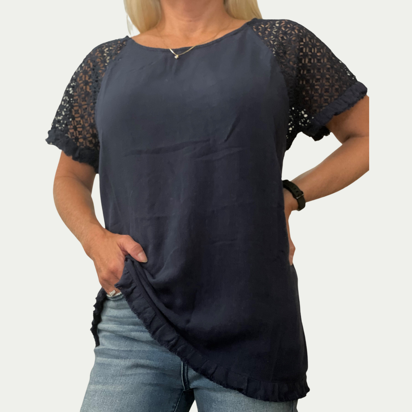 Linen and Lace Top