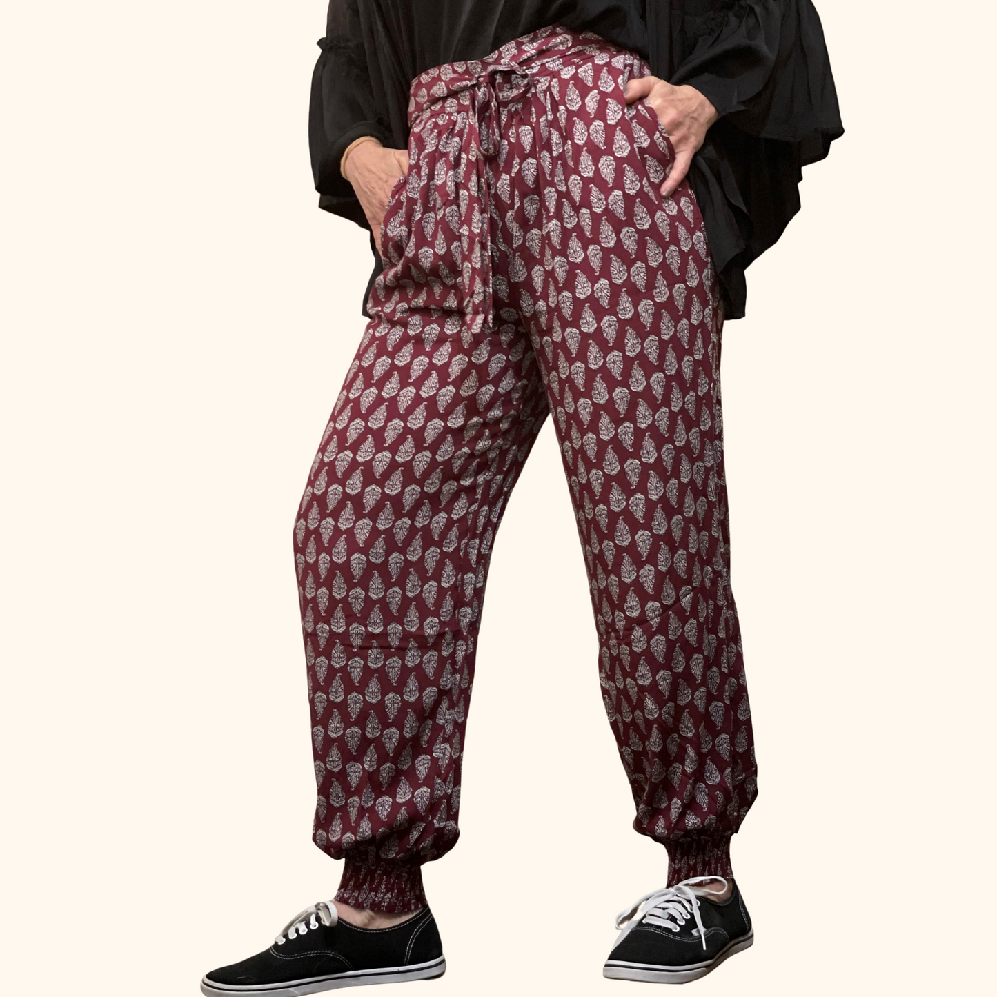 Fall in Love Leaf Burgundy Pants