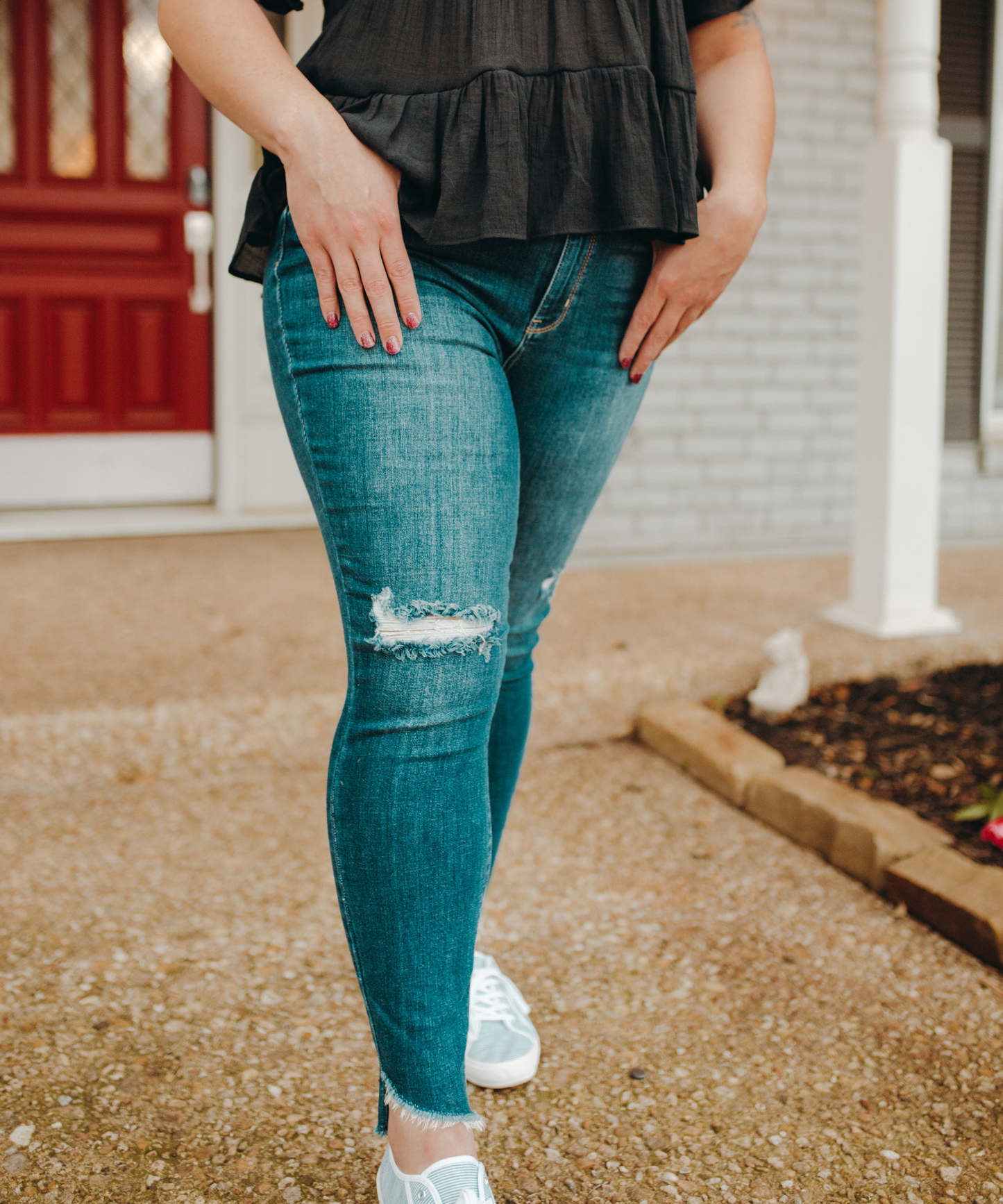 Judy Blue High Waist Distressed with frayed hem