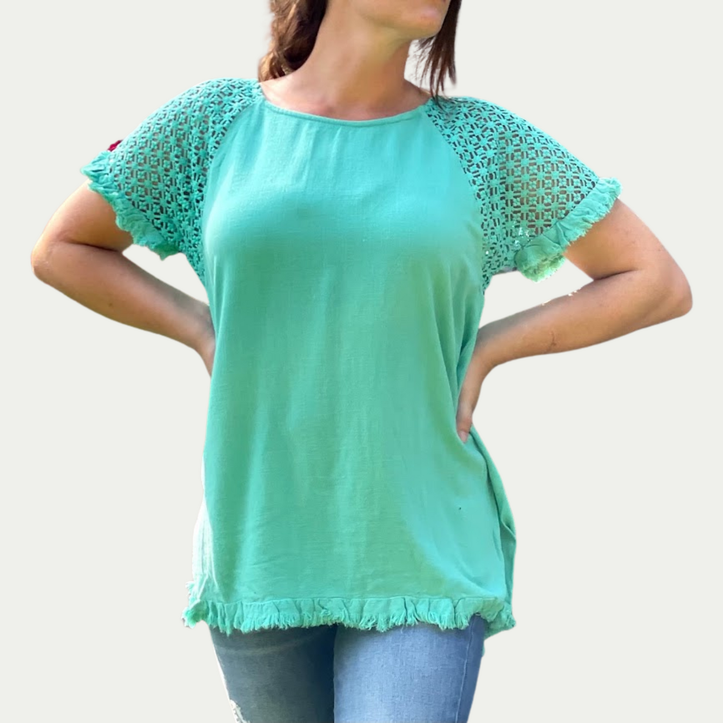 Linen and Lace Top